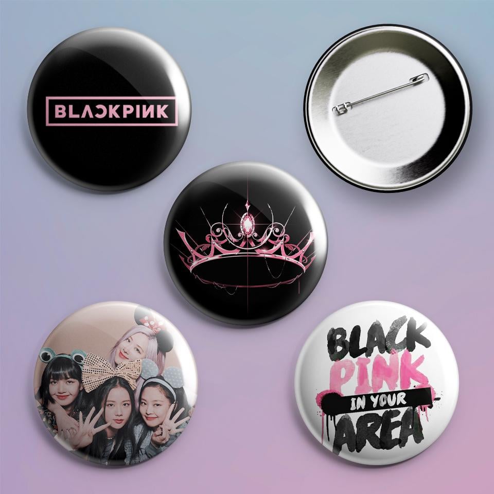 Значки на рюкзак с принтом K-pop Blackpink 4 шт.