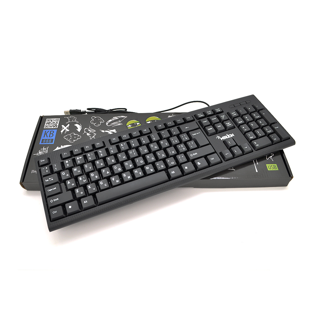 Клавиатура USB Merlion KB-888 проводная 104 кнопки Черный (25602538)