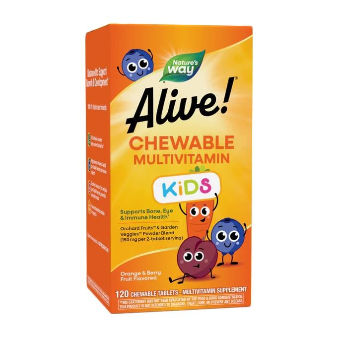 Вітаміни для дітей Nature's Way Alive! Kids Chewable Multivitamin 120 табл.