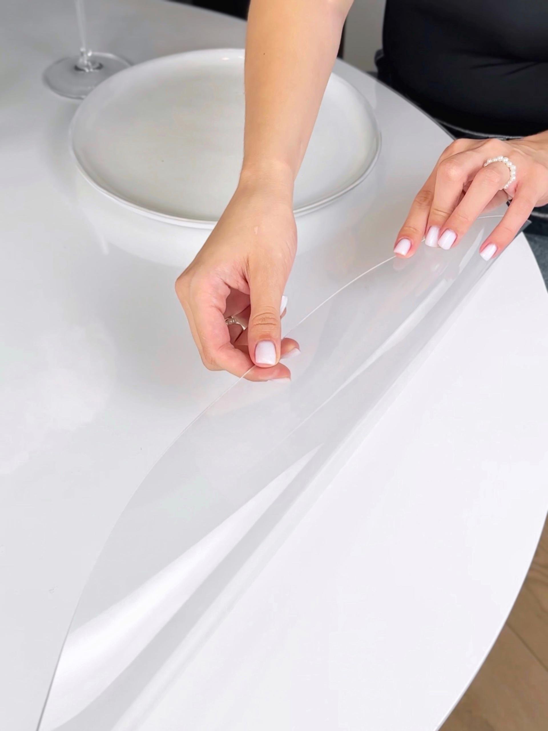 Скатертина силіконова круг Crystal м'яке скло ∅ 105 см/1,5 мм 1500 мікрон (1150-68) - фото 4