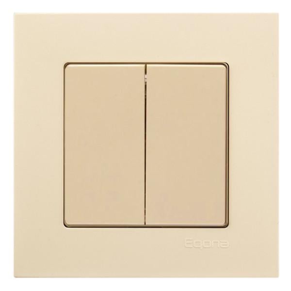 Выключатель 2-клавишный Gunsan Eqona 1401200100103 Кремовый