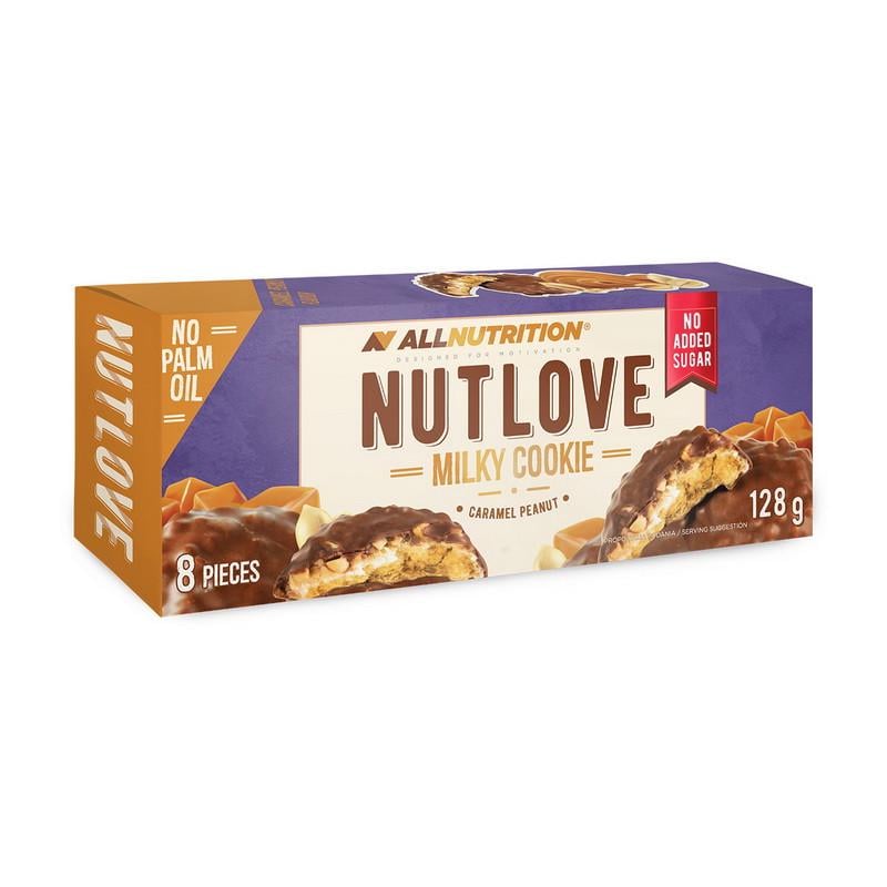 Печиво AllNutrition Nutlove Milky Cookies 128 г Карамель і арахіс (21701-01)