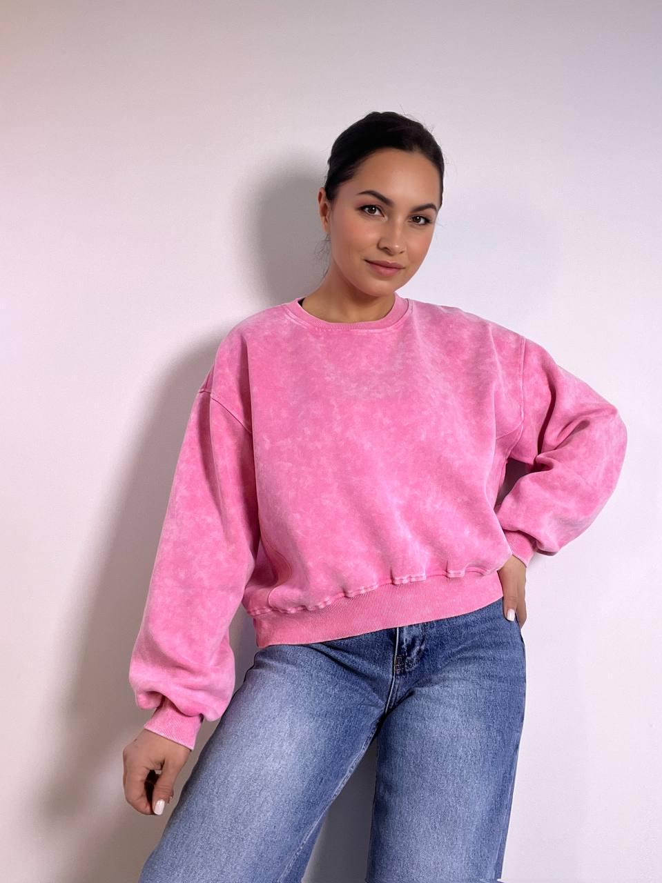 Світшот жіночий JOY ONE 25177 вільний крій середня довжина варений тай-дай OS Рожевий (3387) - фото 4 Світшот жіночий JOY ONE 25177 вільний крій середня довжина варений тай-дай OS Рожевий (3387) - фото 4