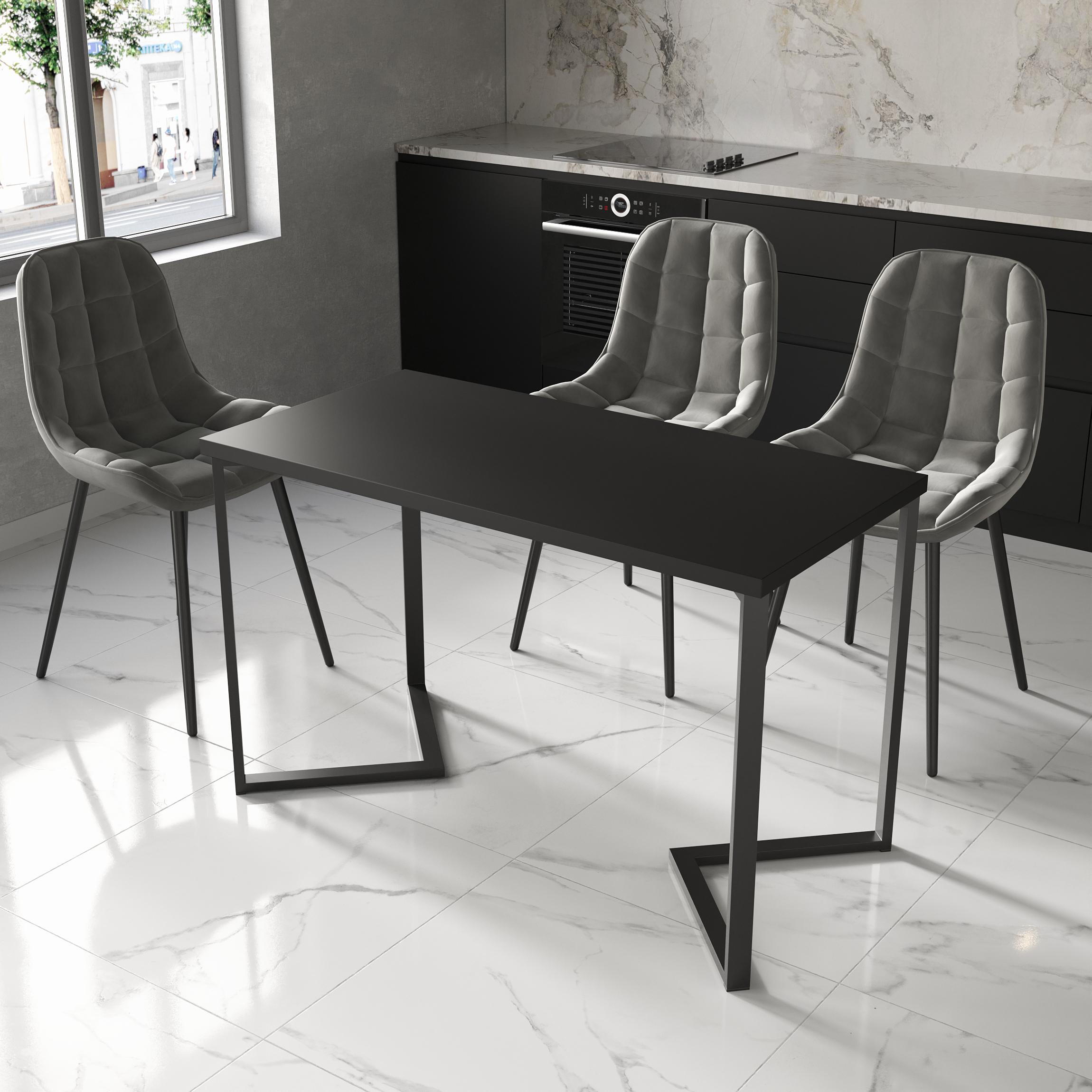 Обеденный стол 9 1200х500х32 мм Черный (23668681)