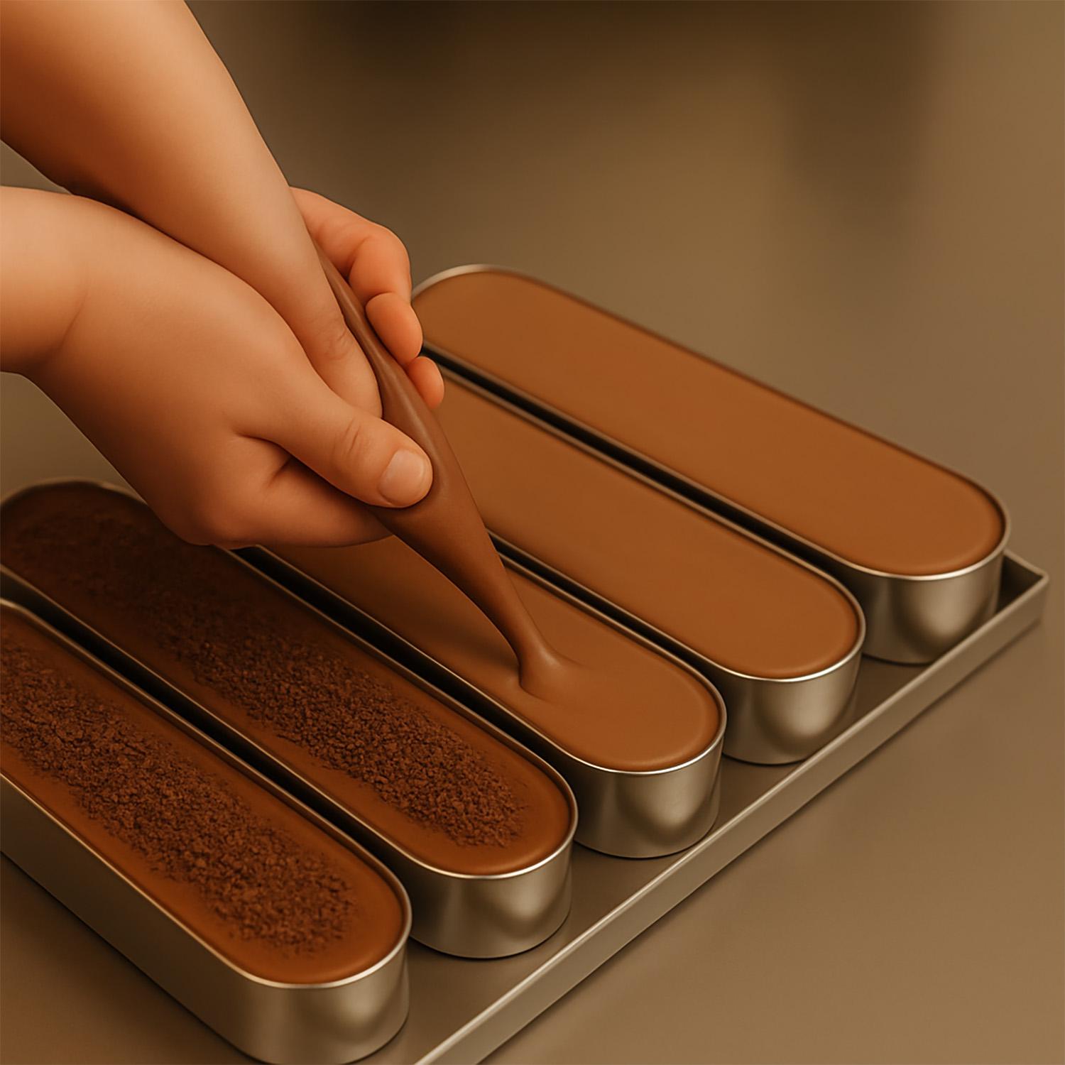 Металлические овальные формочки порционные для эклеров/пирожных/тарталеток 12х4х2,5 см 4 шт. (87231) - фото 3