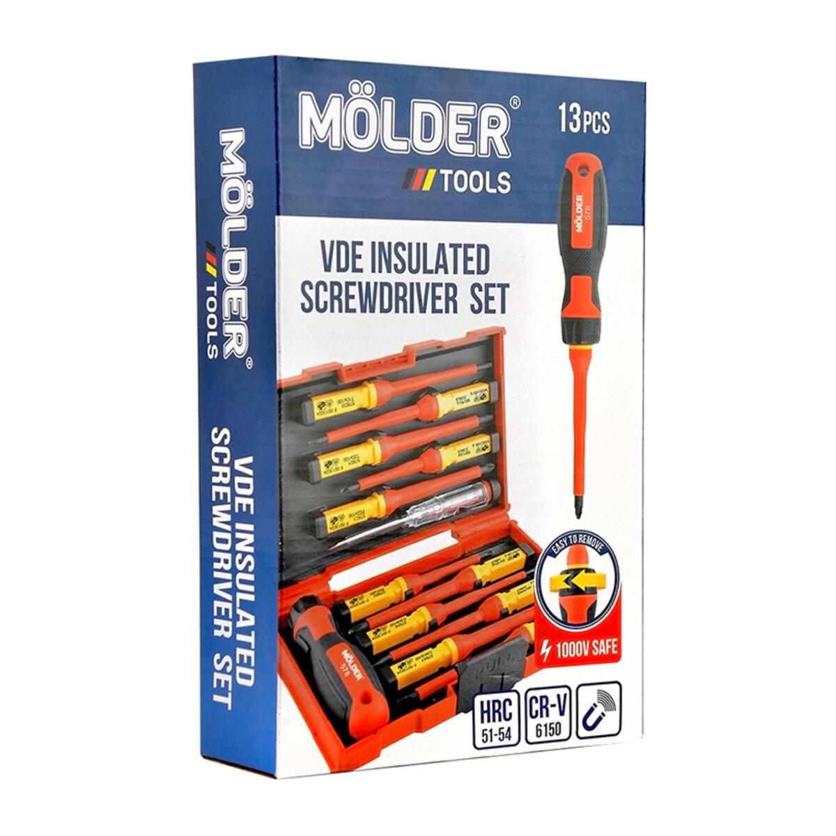 Набір викруток ізольованих Molder VDE 1000В з індикатором напруги 13 шт. (18299620) - фото 2