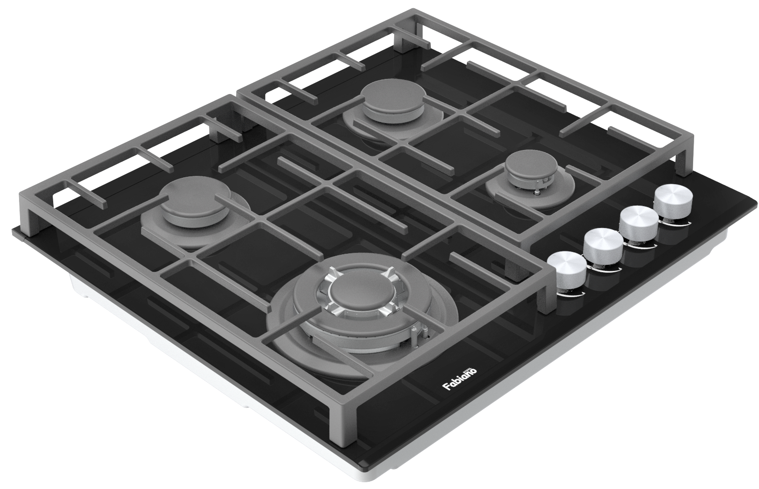 Варильна поверхня газова Fabiano FHG 8244 VGHT Black Glass (8111.406.1470) - фото 3 Варильна поверхня газова Fabiano FHG 8244 VGHT Black Glass (8111.406.1470) - фото 3