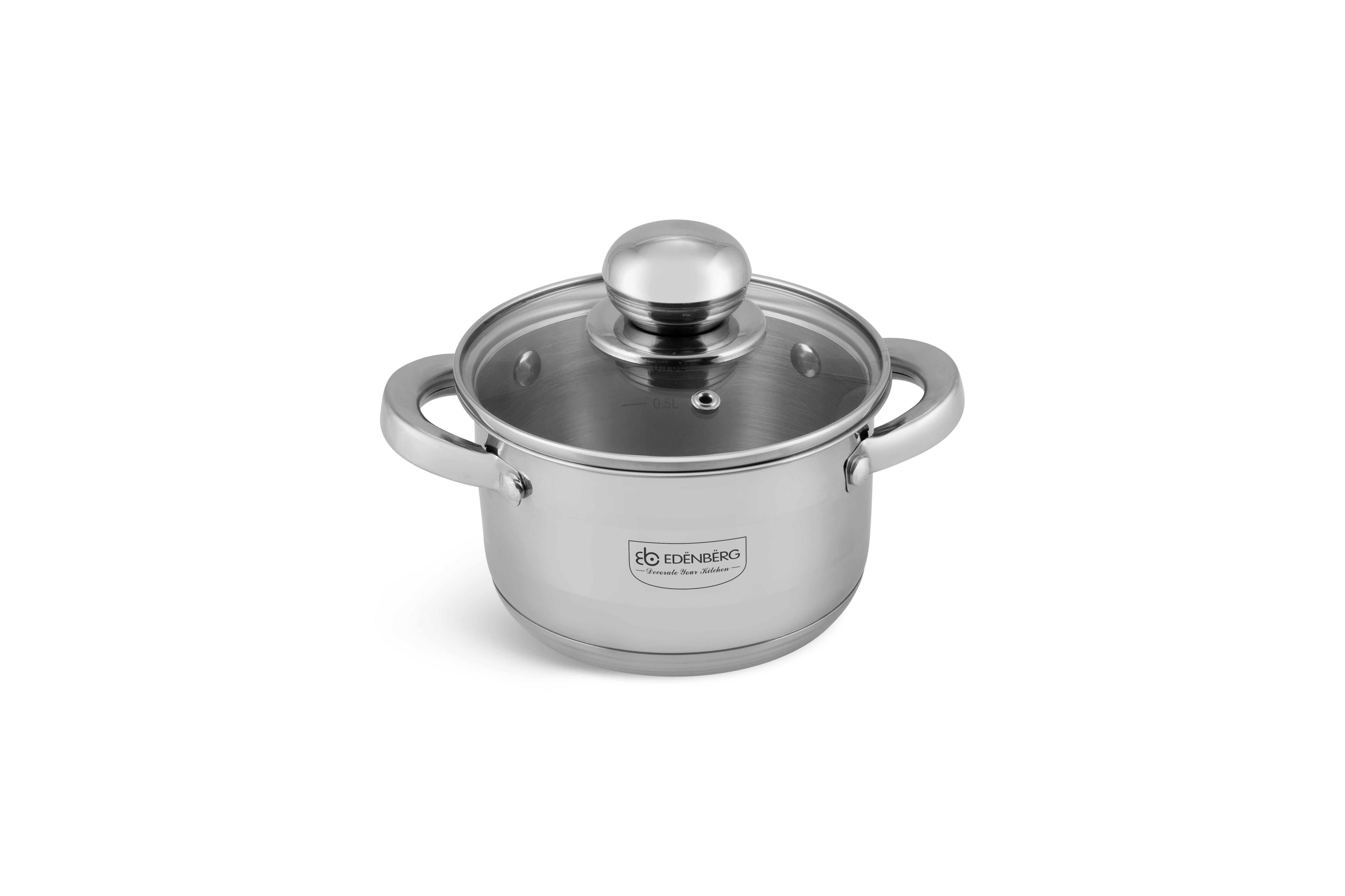 Кастрюля Edenberg с крышкой 1,3 л 14 см (EB-3002)