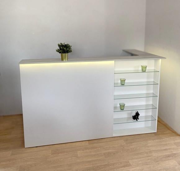 Ресепшен Welcom Hub SB-02 з LED підсвічуванням зі скляними поличками 115x190x36 см
 (SB-02)