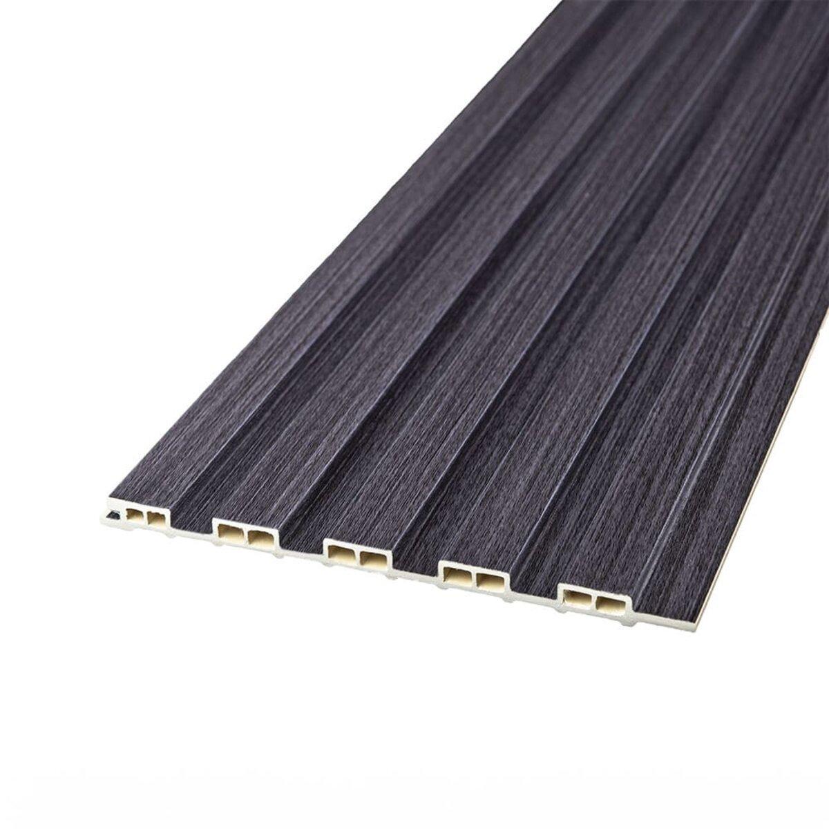 Реечная панель WPC D декоративная 3000x150x9 мм Графитовый (3DPanda-1871)