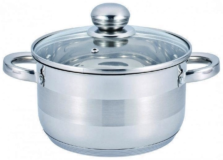 Кастрюля из нержавеющей стали Benson BN-222 с 9-слойным дном 8,2 л Серебристый (BN-222)
