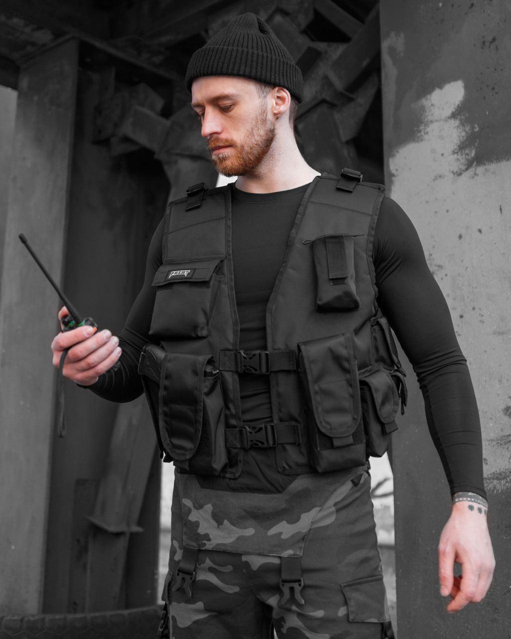 ᐉ Жилет разгрузка Bezet Байрактар Черный (43346)