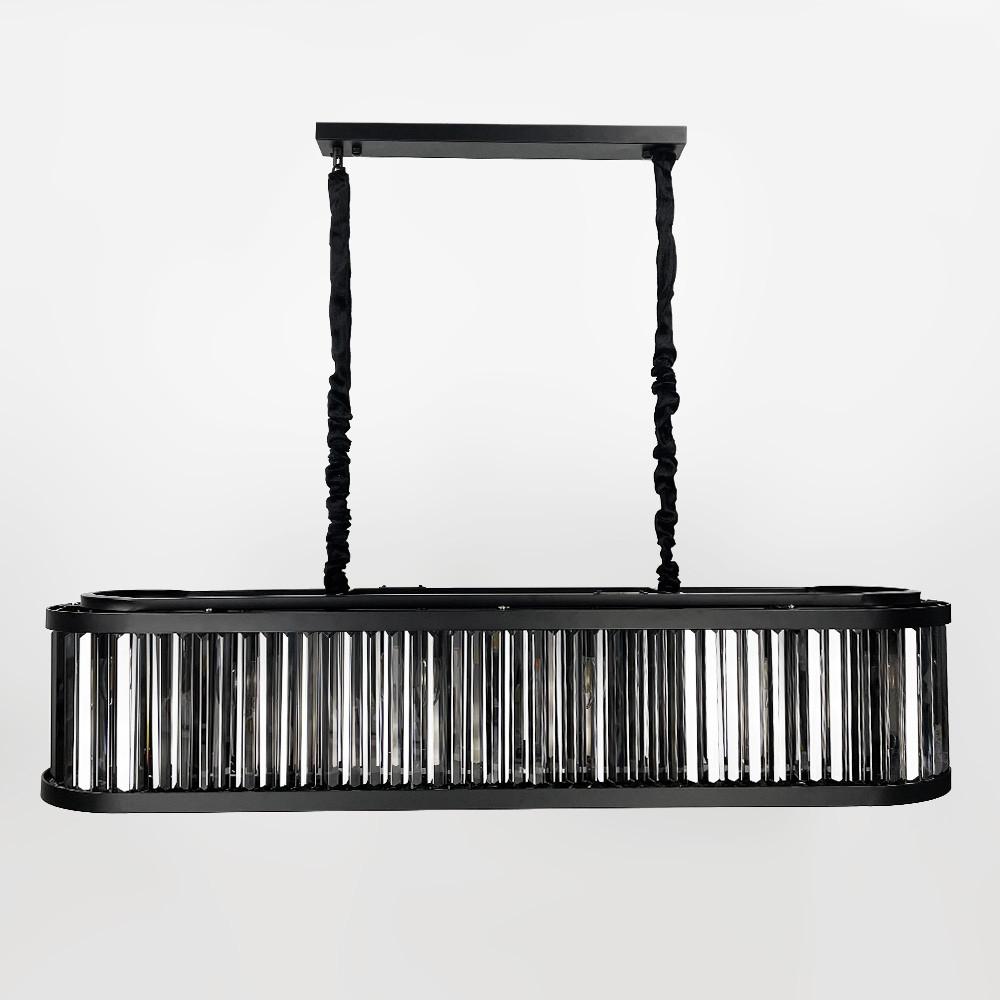 Люстра удлиненная с графитовыми пластинами 120х30 см Черный (MJ 160L-1200 BK+GR)