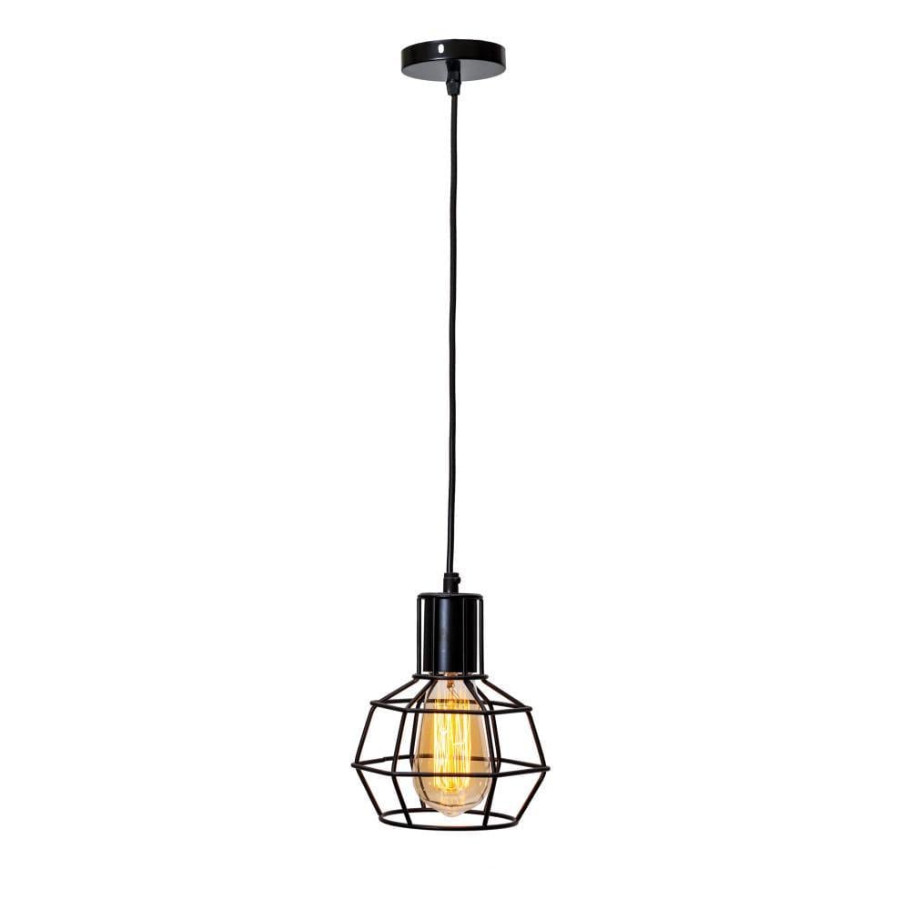 Підвісний світильник лофт чорний з металевим плафоном Levistella 756PR1618-1 BK