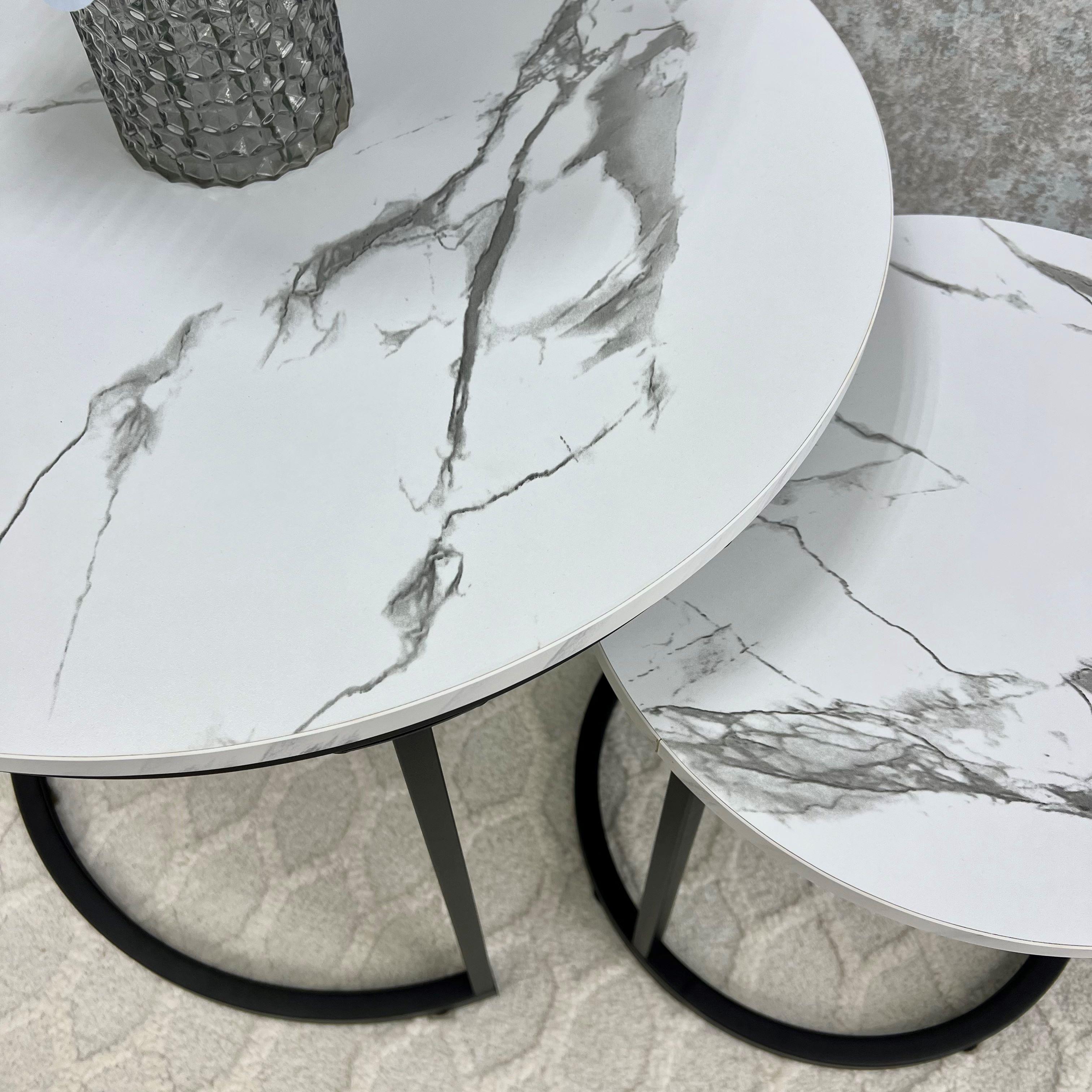 Комплект журнальных столиков LUMINARIA TWIN 2шт. Белый мрамор (29668978) - фото 4
