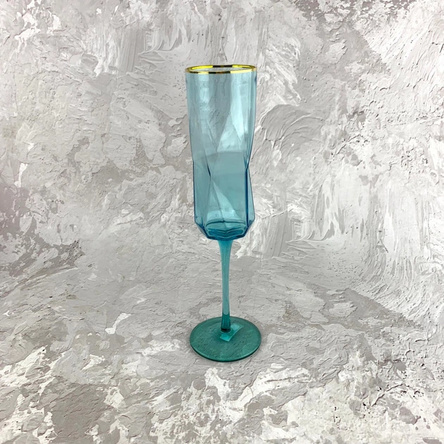 Бокал для шампанского Olens Геометрия 250 мл Голубой (1001-1 OLGS)