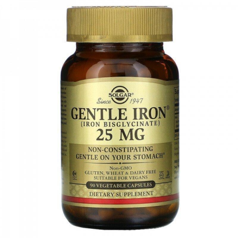 Витамины Solgar Gentle Iron 25 мг 90 капс. (SOL-01249)