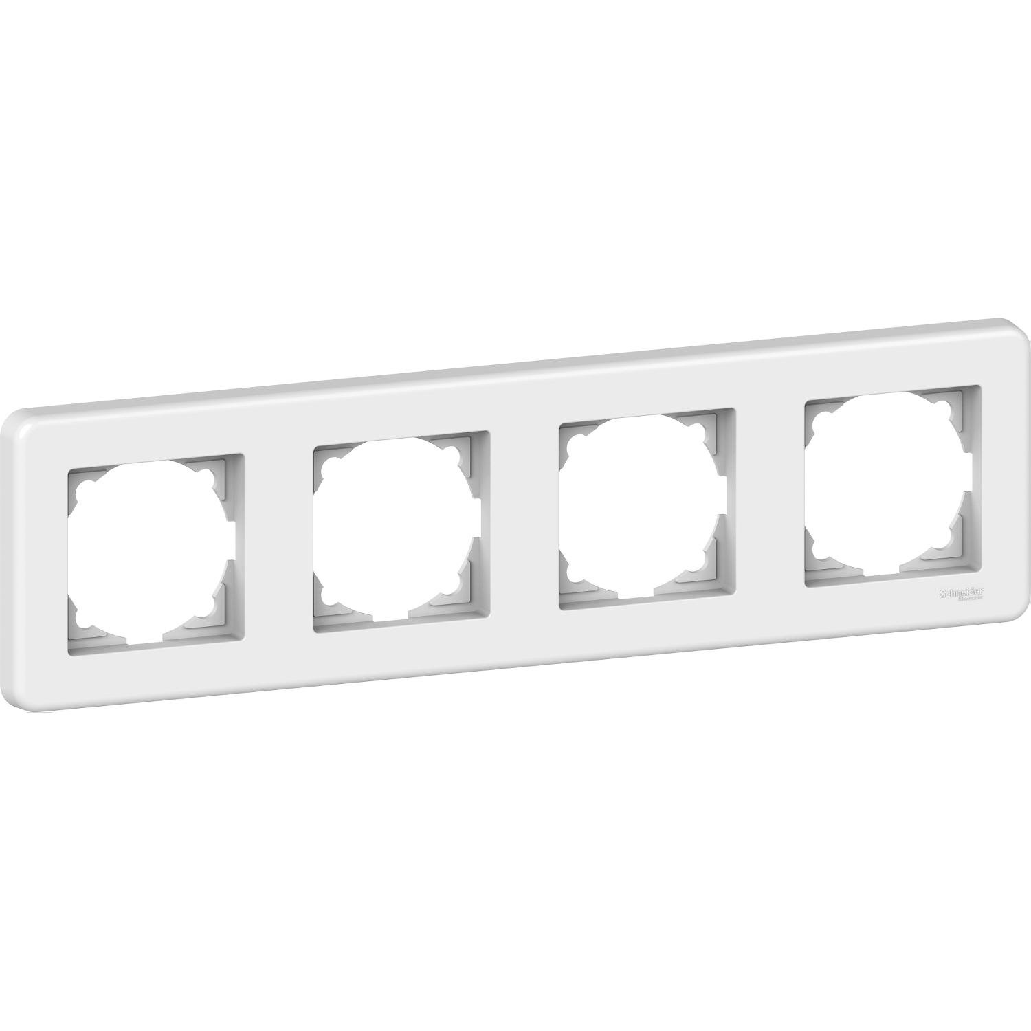 Рамка Schneider Electric Leona четырехместная горизонтальная Белый (LNA5800421)