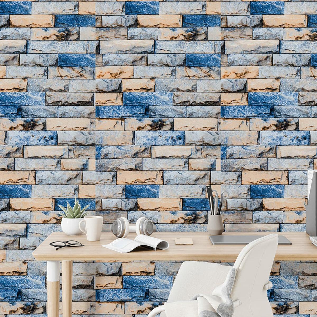 Обои самоклеящиеся катиринославский кирпич 2800х500х2мм Сине-желтый SW-00001785 - фото 6 Обои самоклеящиеся катиринославский кирпич 2800х500х2мм Сине-желтый SW-00001785 - фото 6