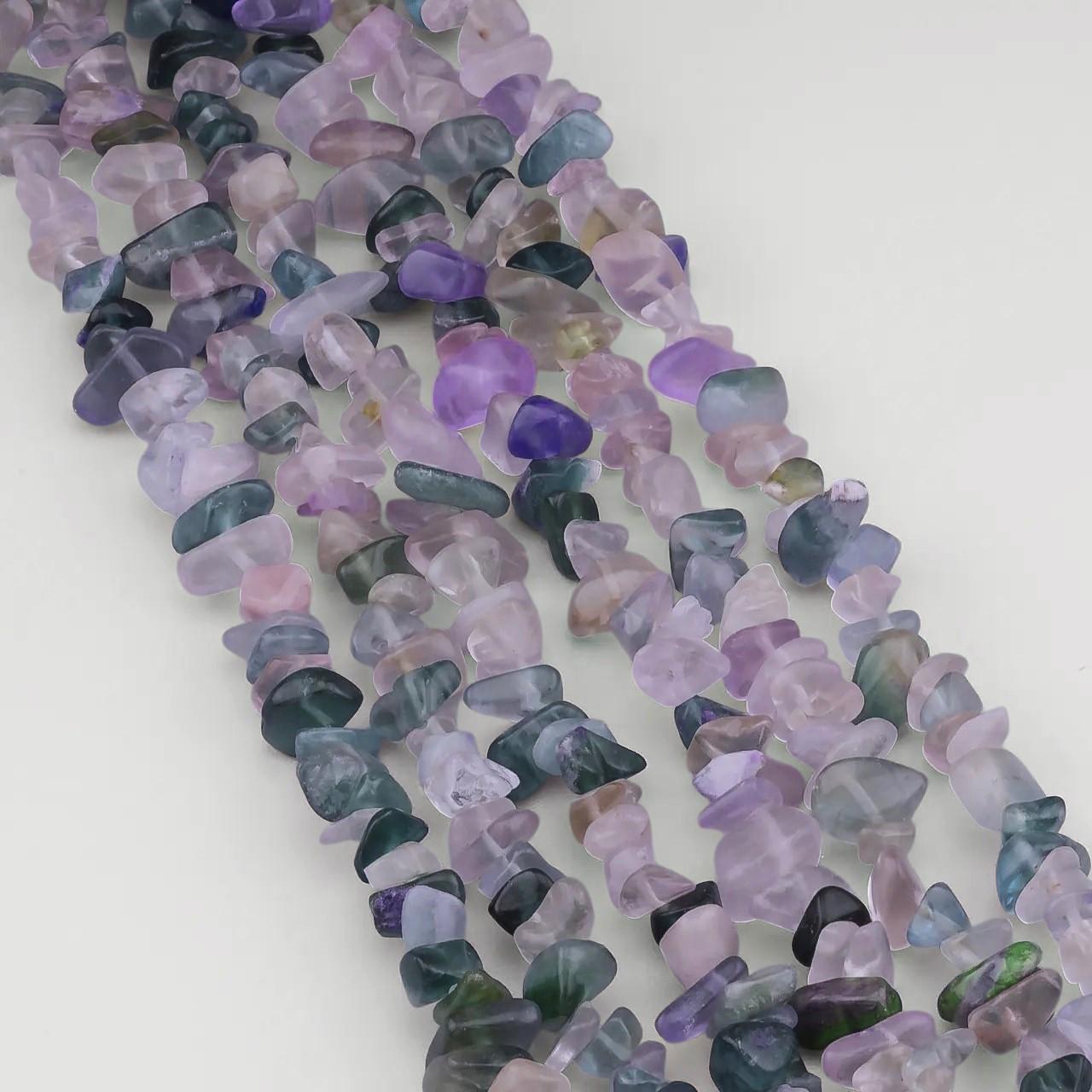 Флюорит темный сколы крошка из натурального камня 5-10 мм 80 см 1 шт. (НК8013с16)