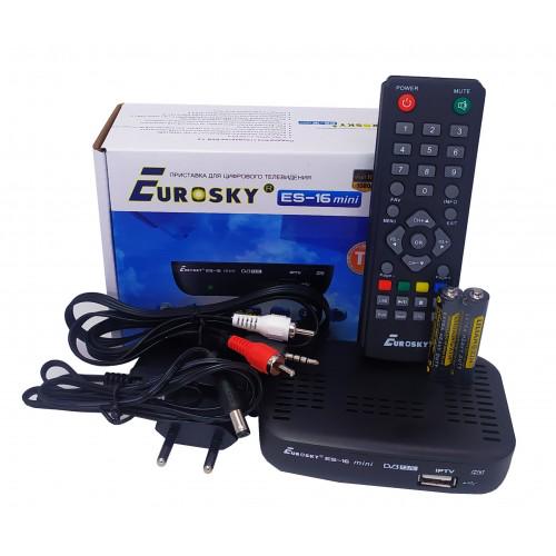 Цифровий ефірний тюнер DVB-T2 Eurosky ES-16 mini - фото 1