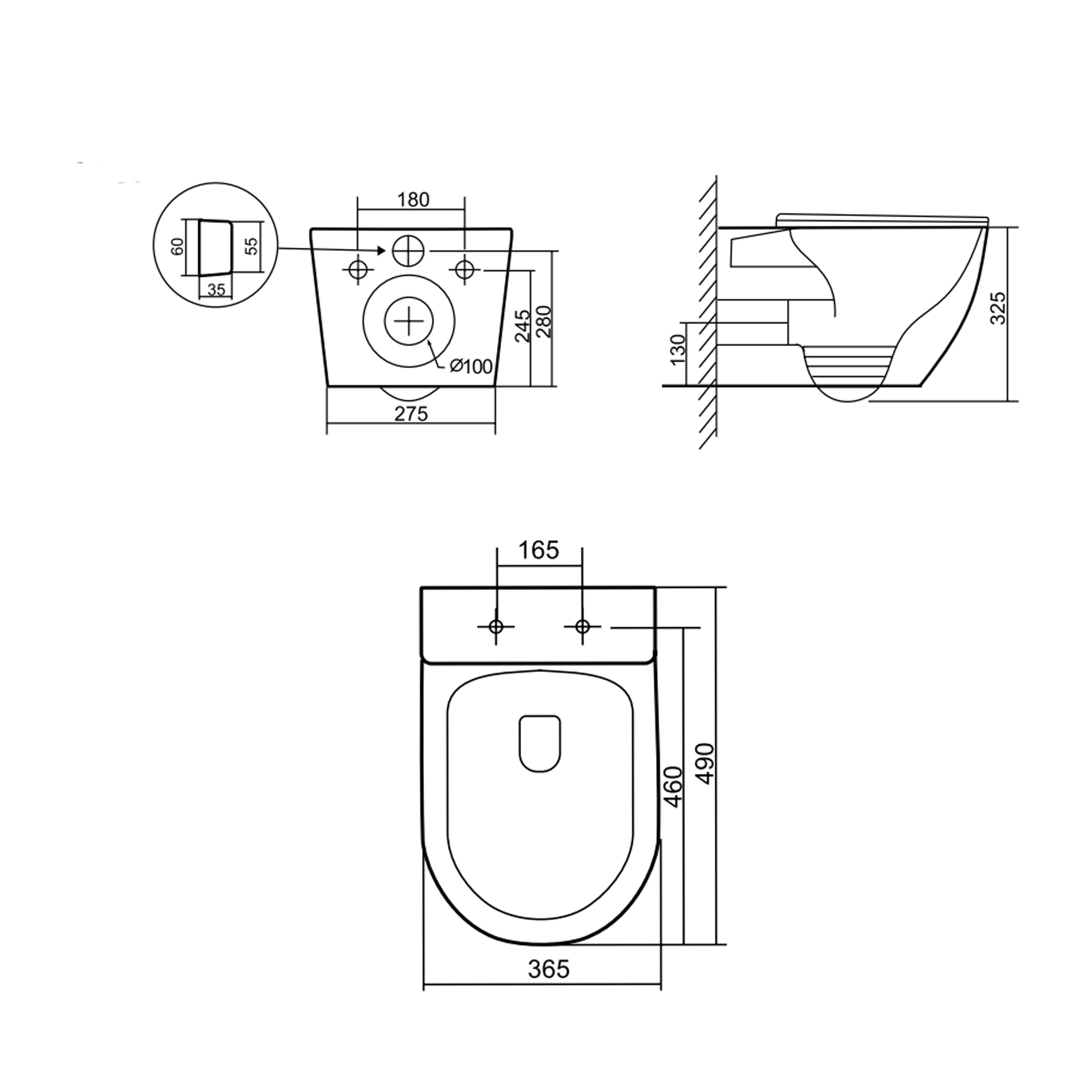 Унитаз подвесной Q-tap Robin QT13332381АSMB безобедочный с сиденьем с микролифтом (240670) - фото 10 Унитаз подвесной Q-tap Robin QT13332381АSMB безобедочный с сиденьем с микролифтом (240670) - фото 10