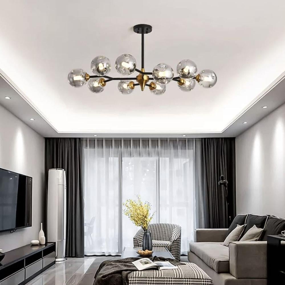 Люстра молекула на 10 графітових плафонів Чорний (MD8023/10 BK+GR)