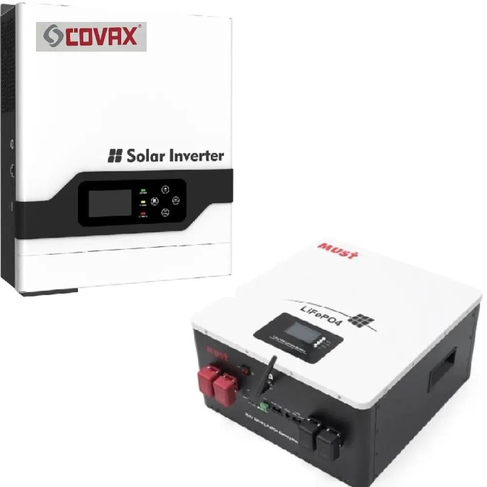 Комплект резервного питания Covax с чистой синусоидой 3200 Вт и LiFePO4 аккумулятором 24V 200Ah для квартиры и дома