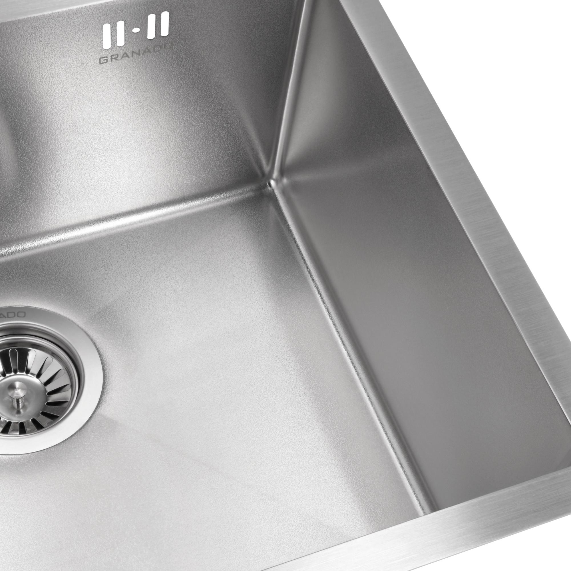 Мийка для кухні Granado Under top Max Steel S201 Textures 53х43х22 см - фото 4 Мийка для кухні Granado Under top Max Steel S201 Textures 53х43х22 см - фото 4
