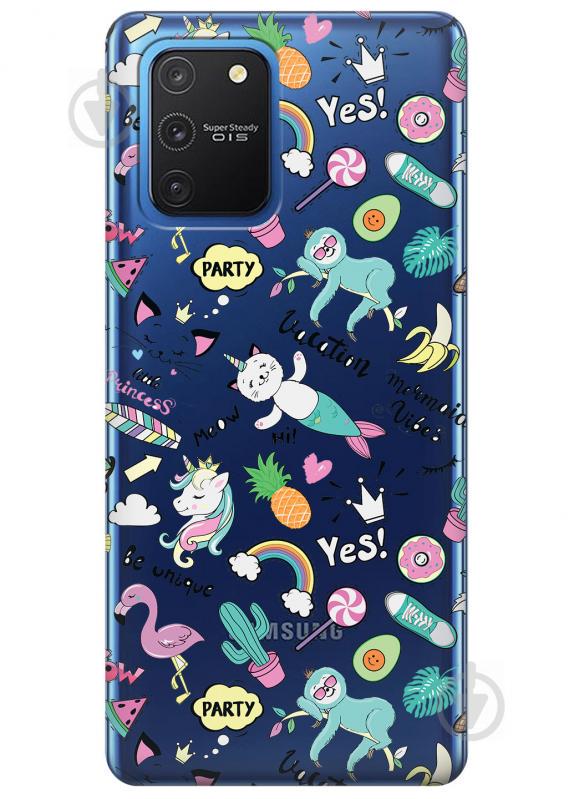 Прозрачный силиконовый чехол iSwag для Samsung Galaxy S10 Lite с рисунком - Летнее настроение (KS3447)