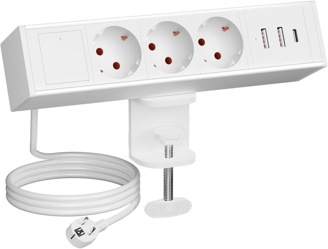 Подовжувач настільний MVAVA з 2 USB та 1 Type-C, 3-розетковий з вимикачем кабель 1,8 м Подовжувач настільний MVAVA з 2 USB та 1 Type-C, 3-розетковий з вимикачем кабель 1,8 м
