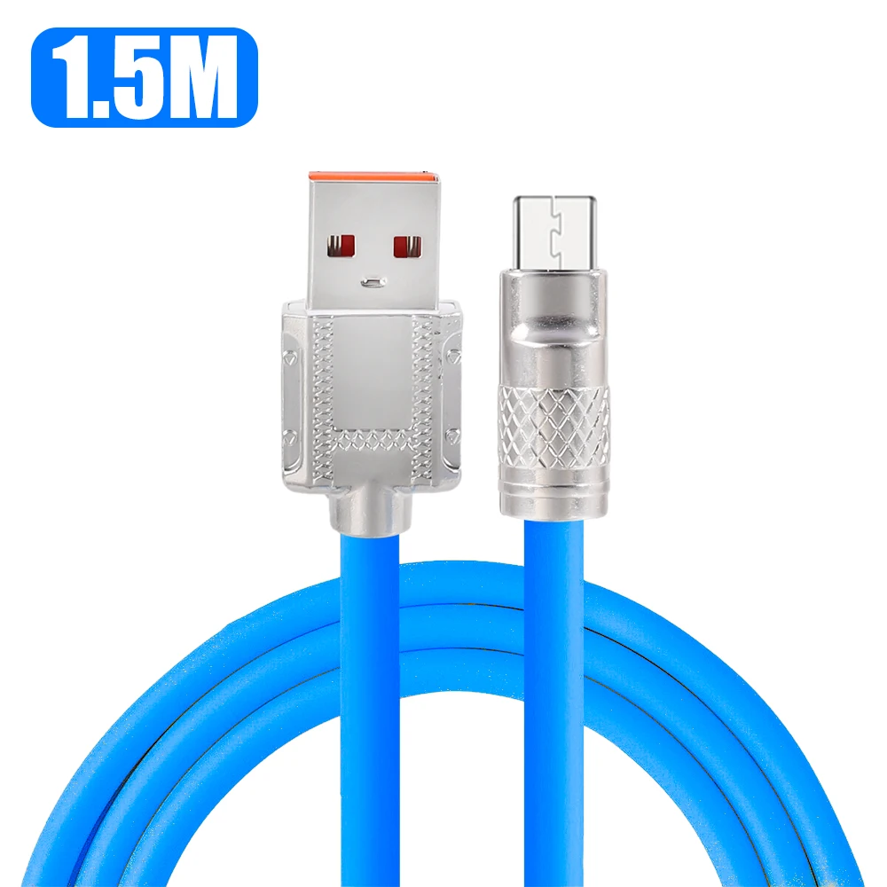 Кабель USB Type-C Super Fast Charger 120W 6A 1,5 м Синій - фото 6