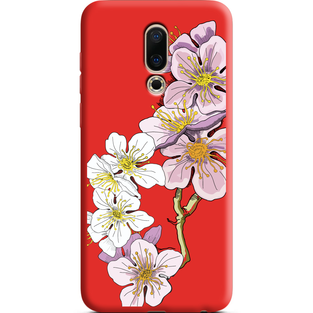 Чехол BoxFace Meizu 16 / 16X Cherry Blossom Красный силикон (35176-cc4-36104)