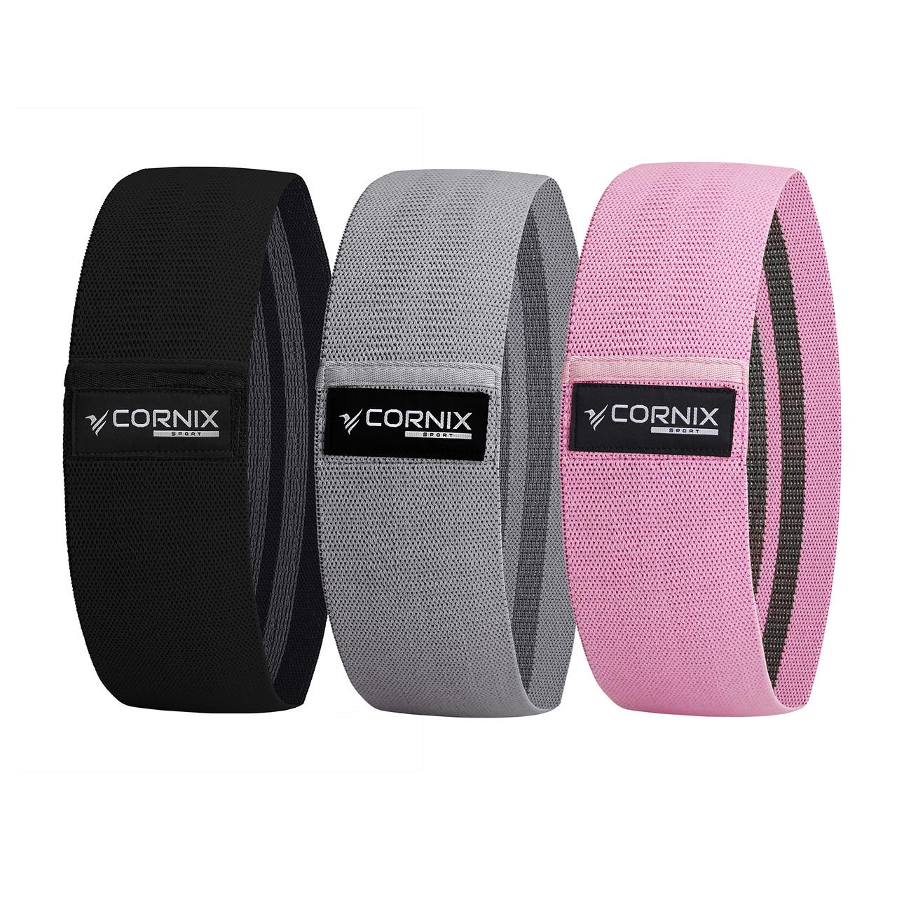 Резинки для фитнеса и спорта из ткани Cornix Hip Band 3 шт. XR-0050 (2375564338)