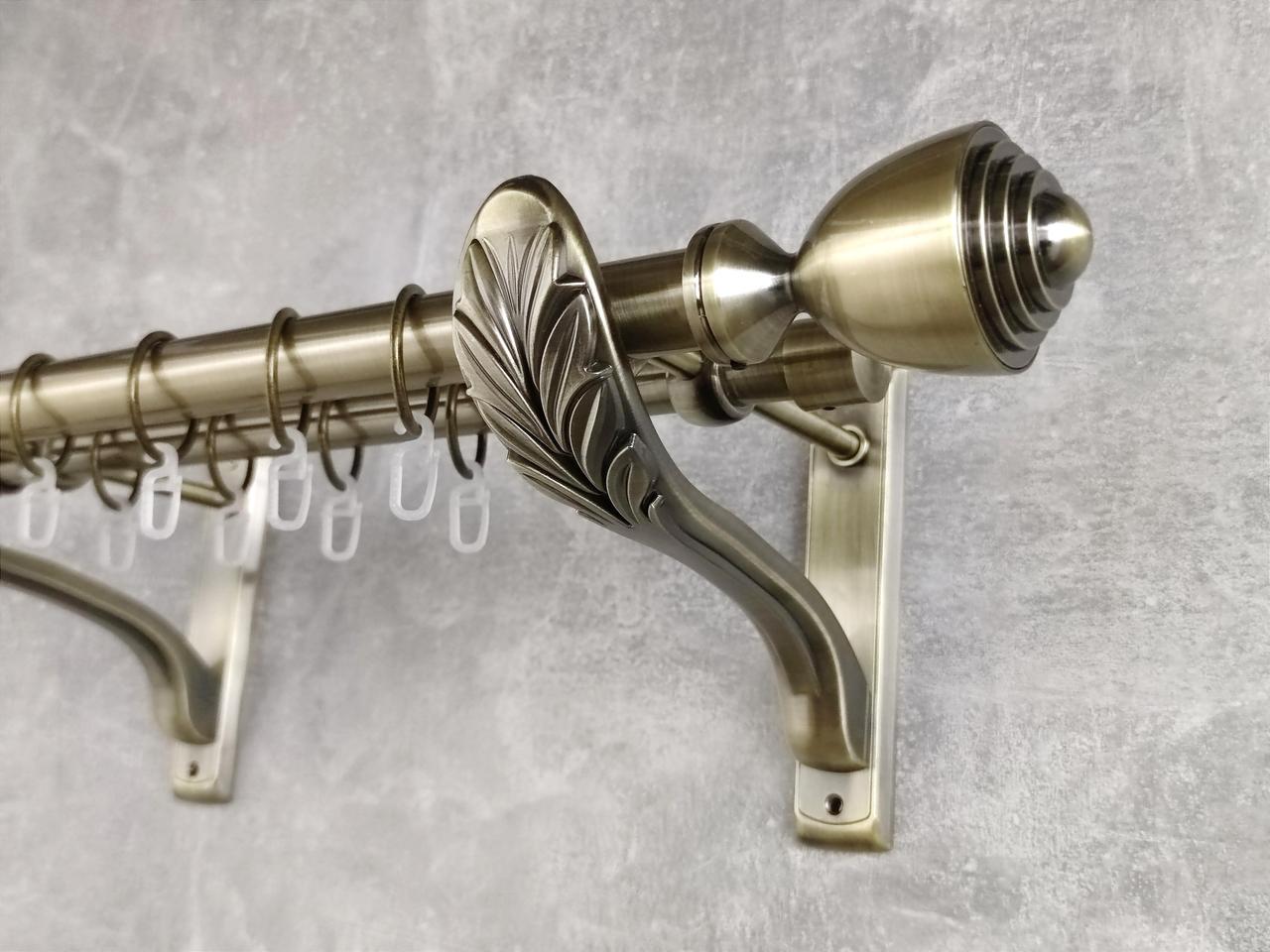 Карниз MStyle металлический для штор двухрядный Палацыо 25/19 мм гладкий 300 см Антик (5012072)