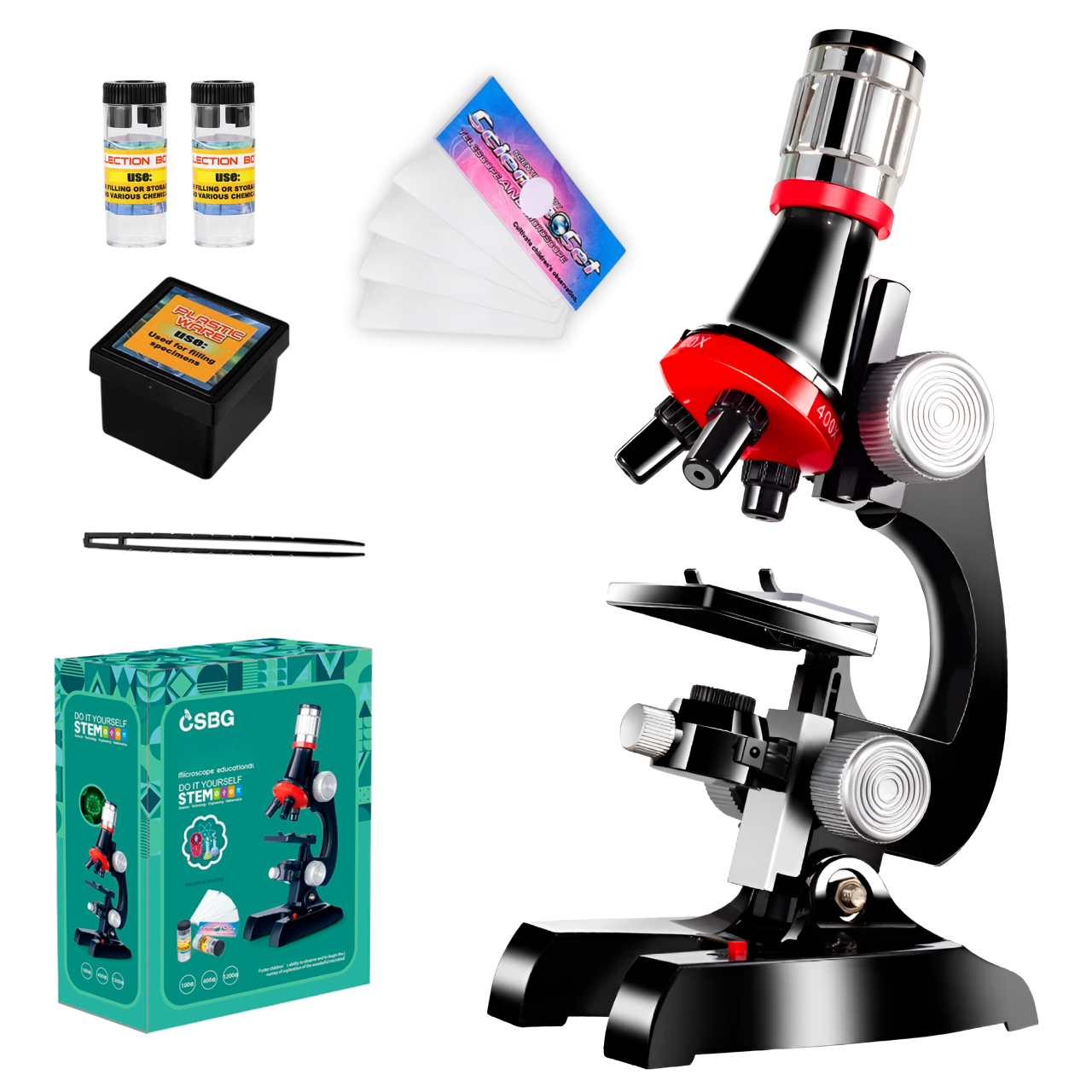 Мікроскоп дитячий оптичний 1200Х шкільний з підсвіткою (29250369) Мікроскоп дитячий оптичний 1200Х шкільний з підсвіткою (29250369)