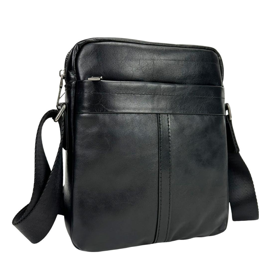 Сумка-кросбоді чоловіча шкіряна Tiding Bag 8017A Чорний (2656558557)