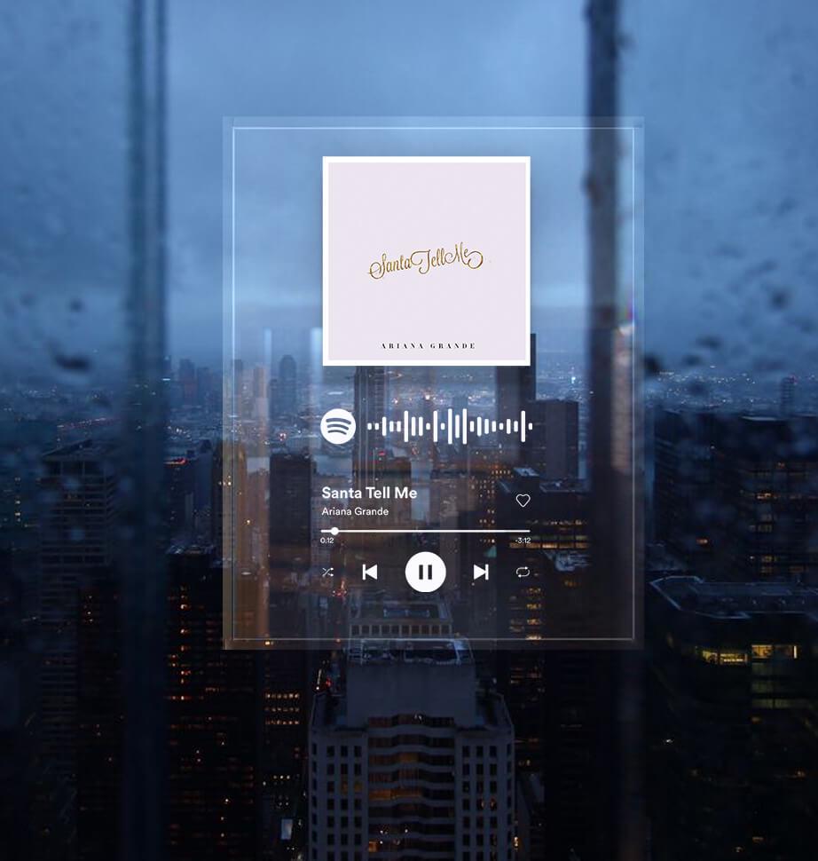 Постер музыкальный Spotify на акриле Ariana Grande - Santa Tell Me 10,6х12,7 см