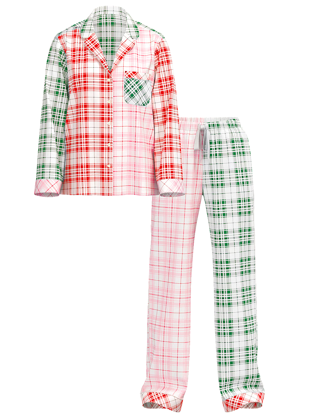 Піжама жіноча Victoria's Secret Flannel Long Pajama Set фланелева у клітинку S Різнокольоровий (21955089) - фото 3