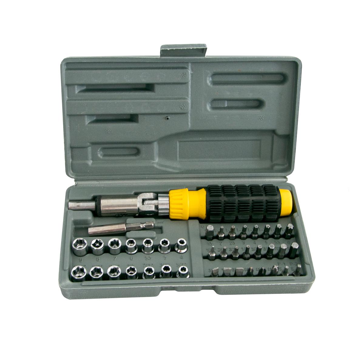 Набір торцевих головок з викруткою тріскачкою AIWA 41-Piece Bit and Socket Set (1002685-Silver-0)