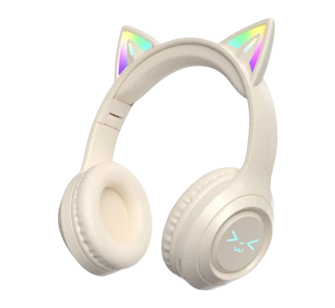 Наушники беспроводные с микрофоном и RGB подсветкой White (1436)