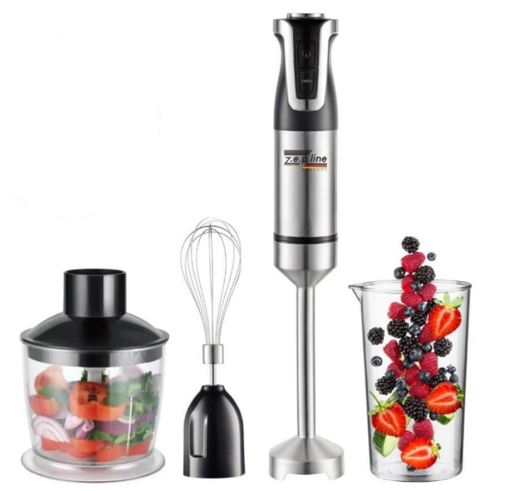 Блендер погружной ZepLine ZP-073 5в1 с чашей и венчиком 1500 Вт Черный (ML-04469)