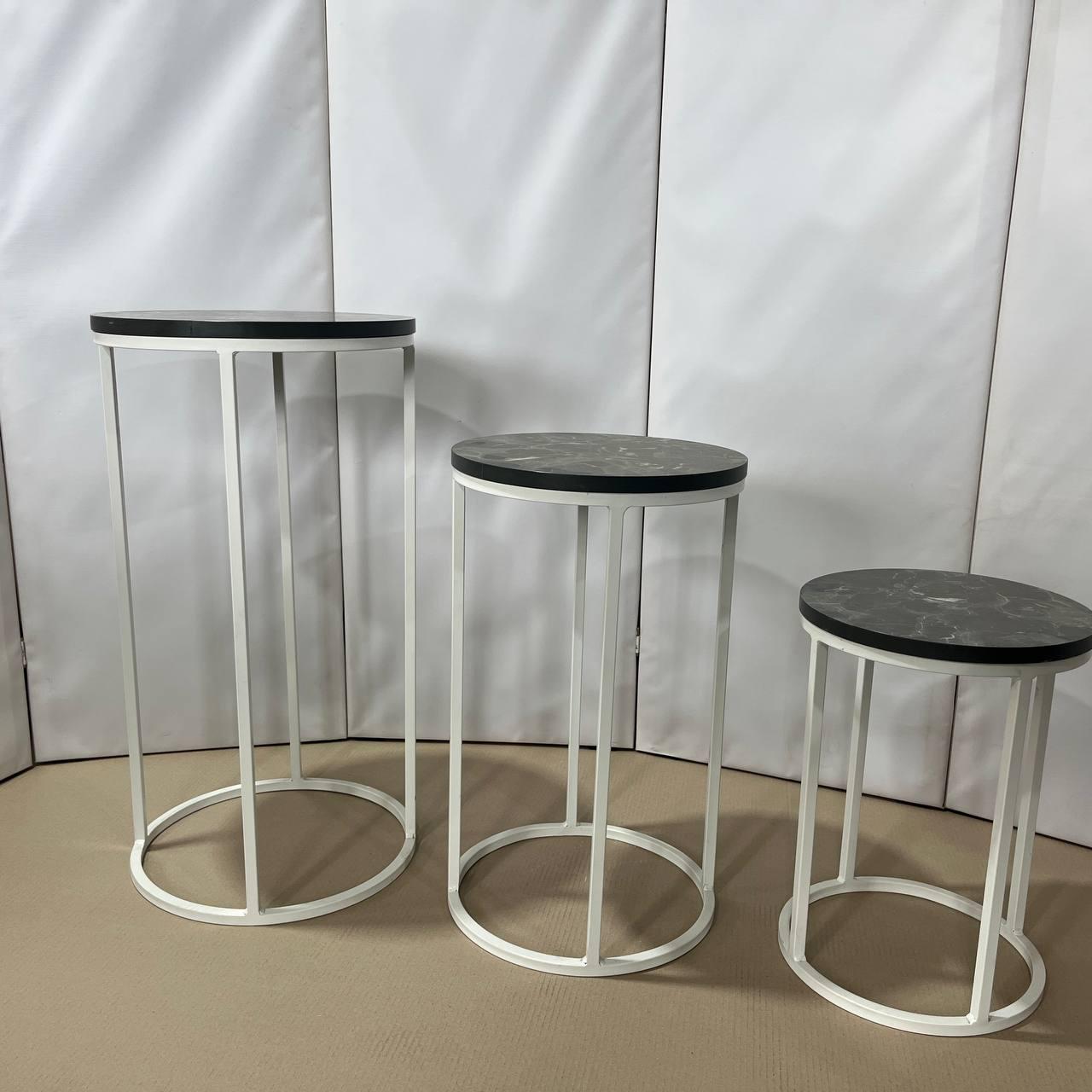 Комплект круглих столиків MIMOSA Петра Неро/Білий - фото 2 Комплект круглих столиків MIMOSA Петра Неро/Білий - фото 2
