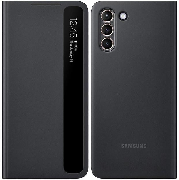 Смарт чехол книжка Samsung Galaxy S21 SM-G991 S-View Flip Cover (Clear View) Black Черный