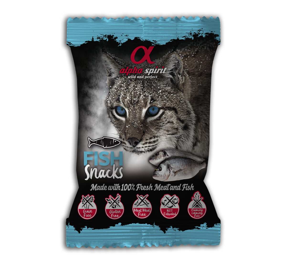 Ласощі для котів Alpha Spirit Snacks напіввологі беззернові з риби 50 г (as8007350) - фото 1