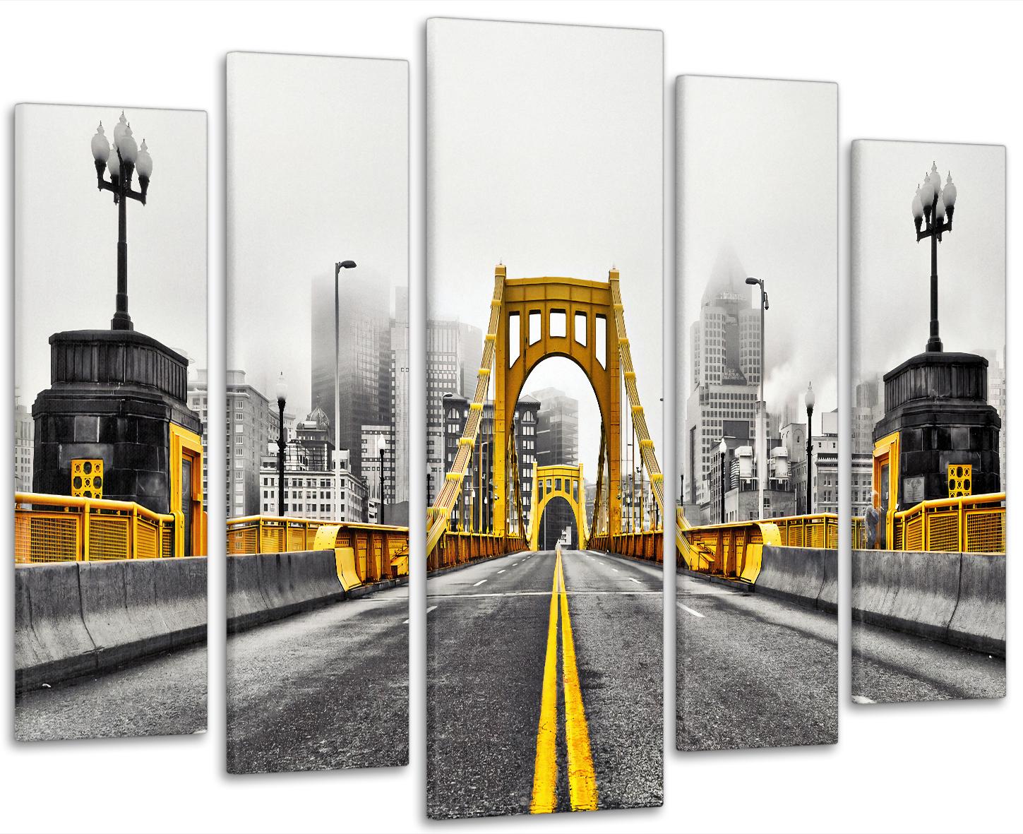 Картина модульная в гостиную/спальню Золотой мост 105x150 см (LM017_5)