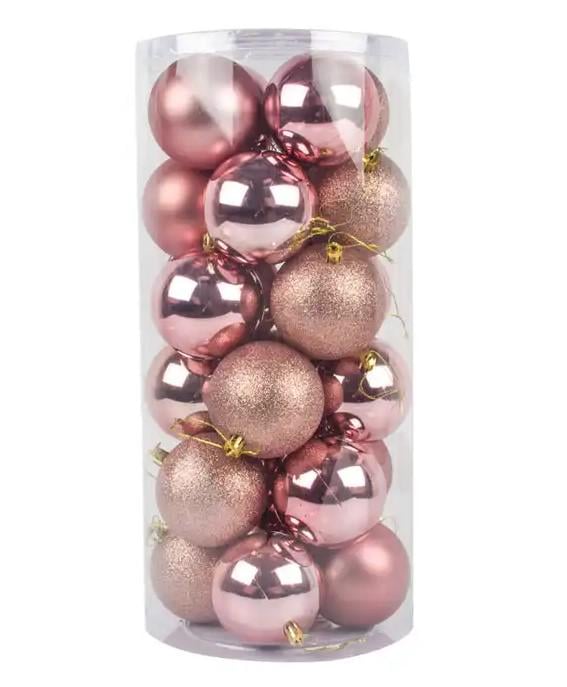 Шары новогодние Stenson 9658 4 см 16 шт. Pink (13687364)