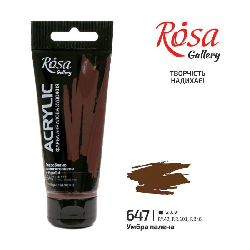 Акриловая краска ROSA Gallery туба 60 мл Умбра жженая (3241647)