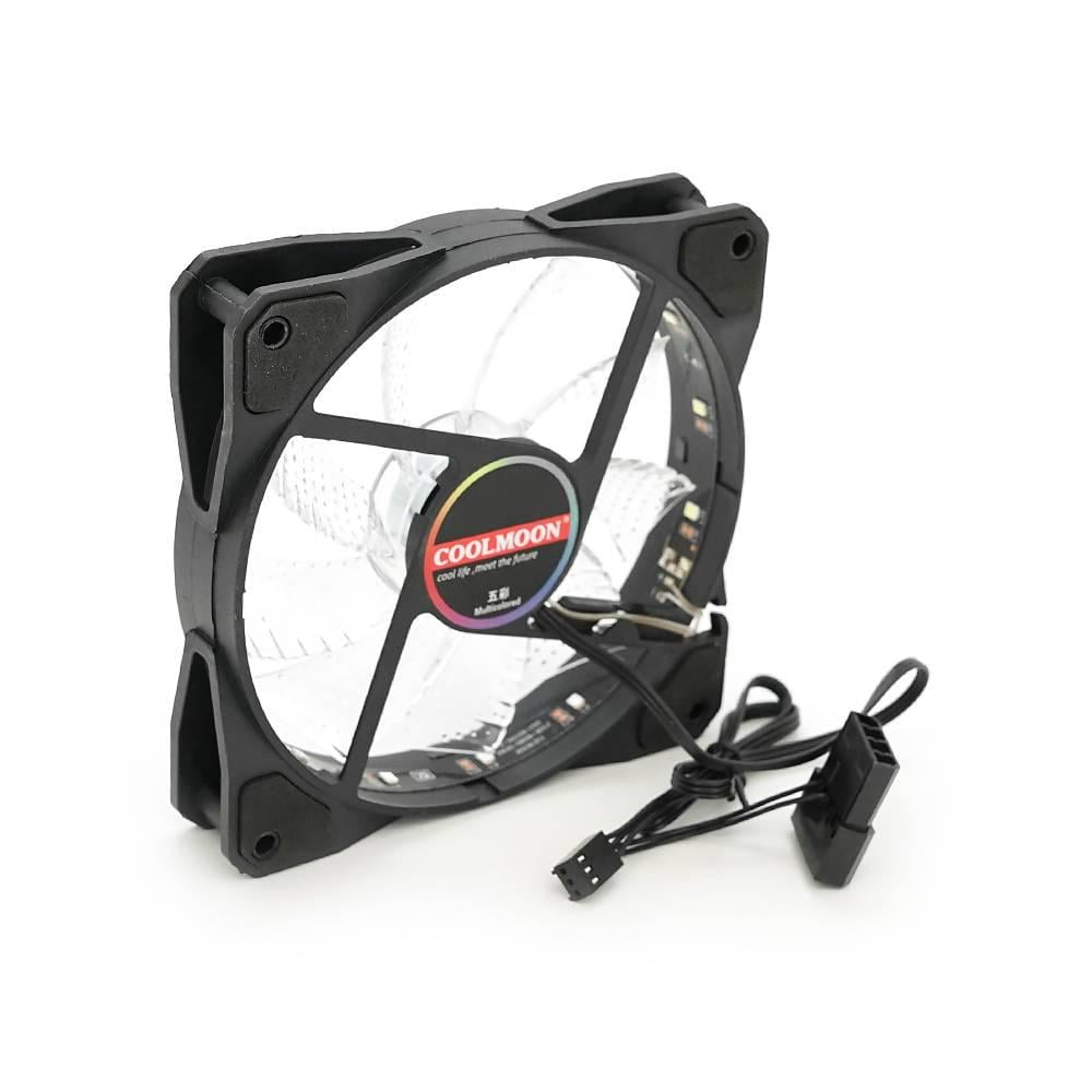 Кулер корпусний 12025 DC sleeve fan 4pin 12V 1100 об/хв 15 LED RGB 120х120х25 мм (28340)