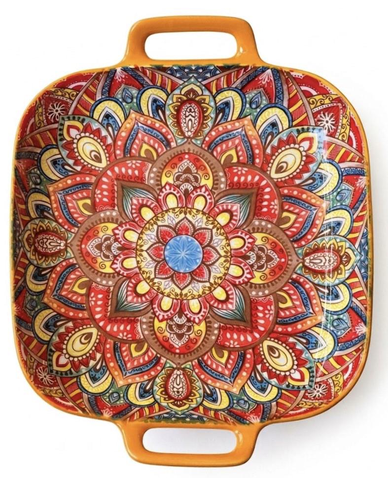 Салатник Olens Рисованный с ручками 23 см Желтый (8030-475)